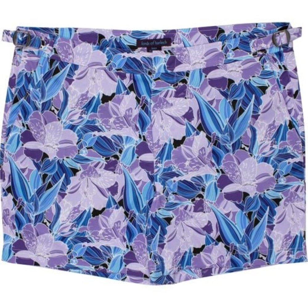 Lords of Harlech NWT Dragon  POOL FLORAL HAZE SWIM SHORT - LAVENDER